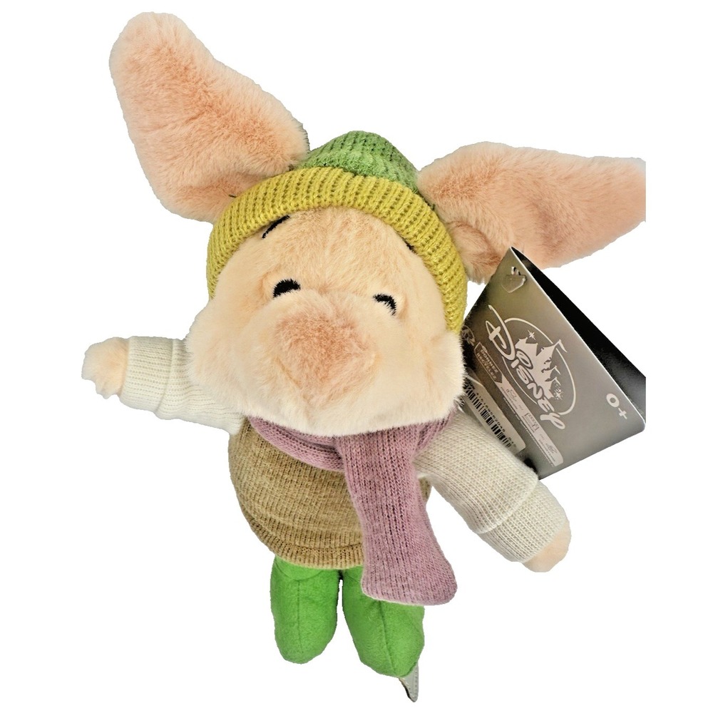 Disney Piglet Plush Ice Skating Winter Scarf Hat 9.5" Winnie the Pooh